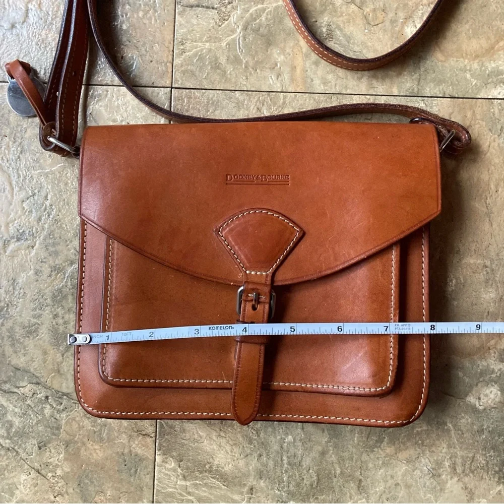 Vintage Dooney&Bourke Italy collation Brown Leather Crossbody Bag made in italy - Picture 2 of 15